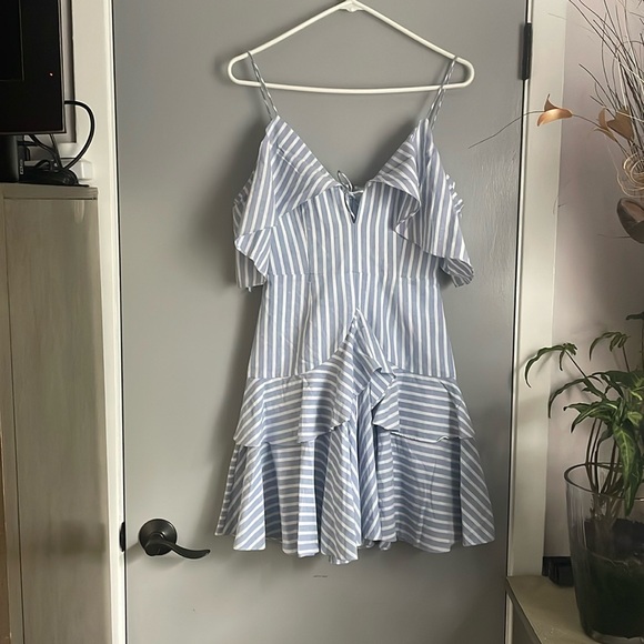 N/ nicholas Astrid stripe ruffle dress, size 2; new - Picture 3 of 7